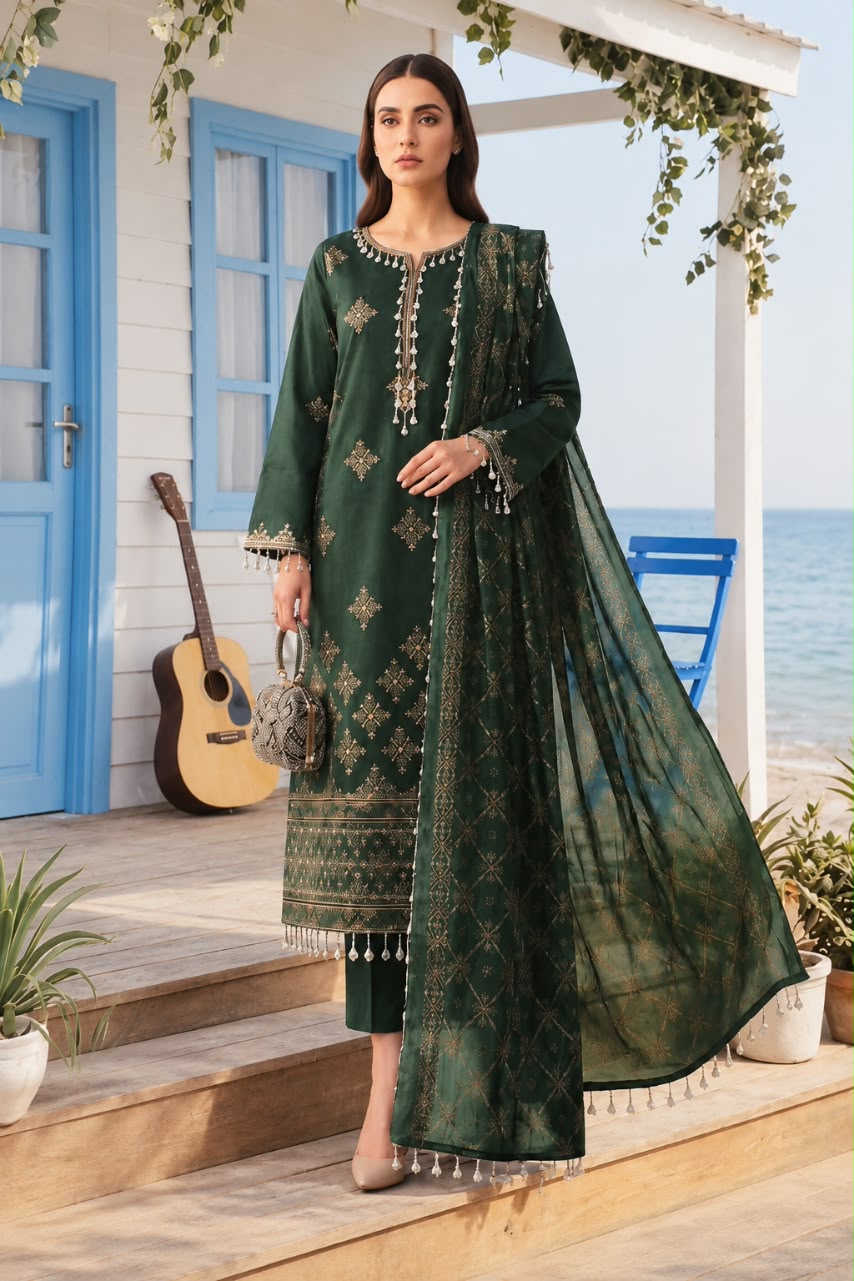 Cross Stitch By Noor Jahan Luxury Unstitched 3-Piece Suit