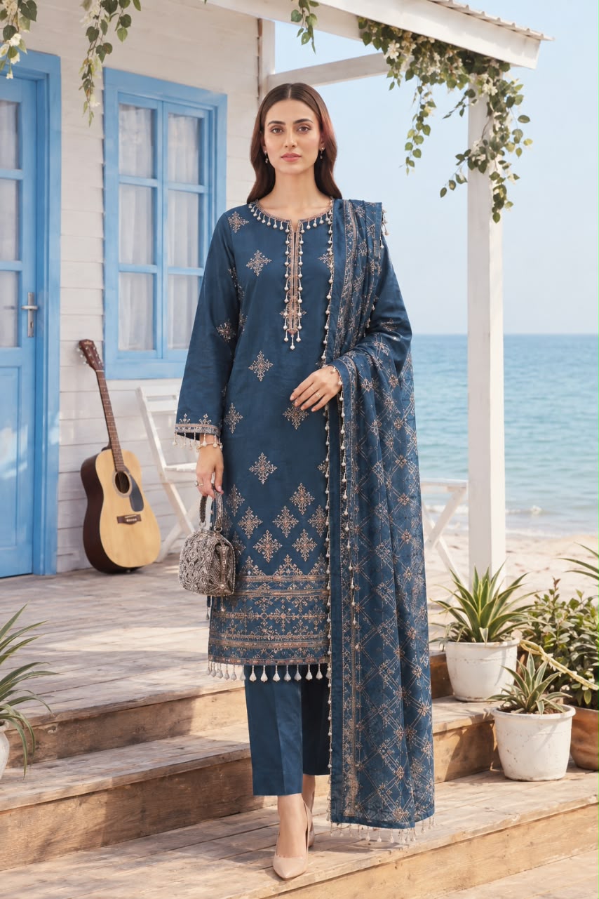 Cross Stitch By Noor Jahan Luxury Unstitched 3-Piece Suit