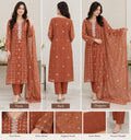 Embroidered Chiffon Unstitched 3-Piece Suit