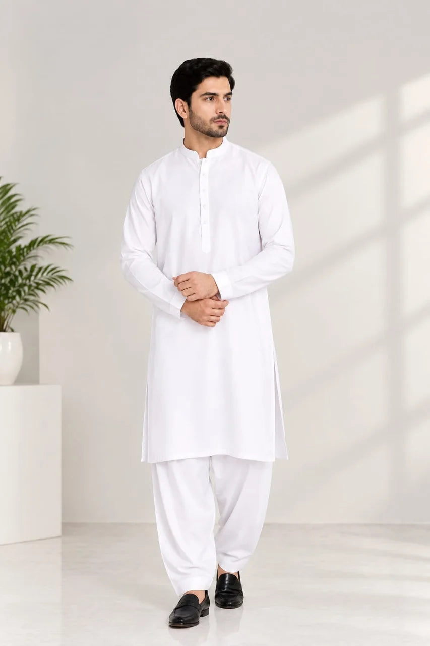 Men’s winter dress in premium fabric, featuring a stylish traditional design, perfect for the winter season.